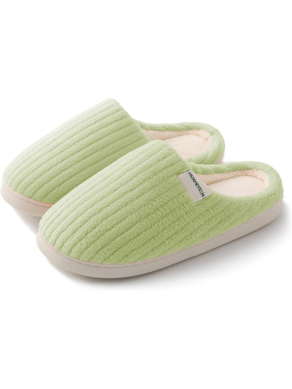 Women's Green Warm Anti Skid Rubber Sole Memory Foam Comfy Indoor Slippers